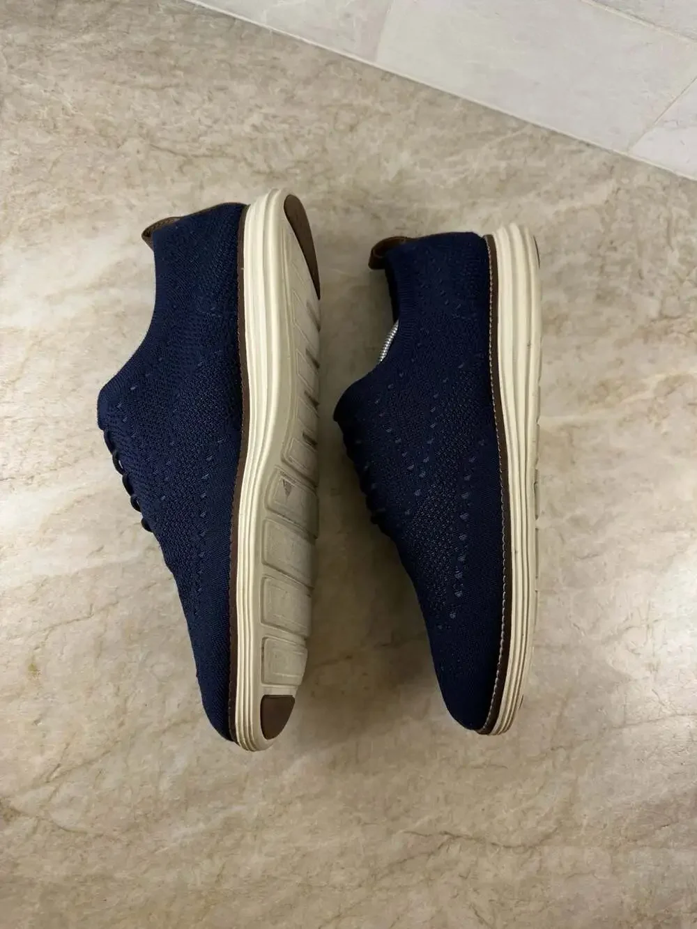 Cole Haan OriginalGrand Stitchlite Wingtip Oxford Navy Knit Shoes Men’s 10M
